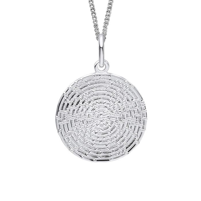 Ripple Texture Round Disc Pendant