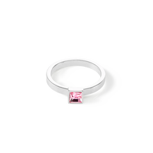 Load image into Gallery viewer, Brilliant Square small ring silver light pink
