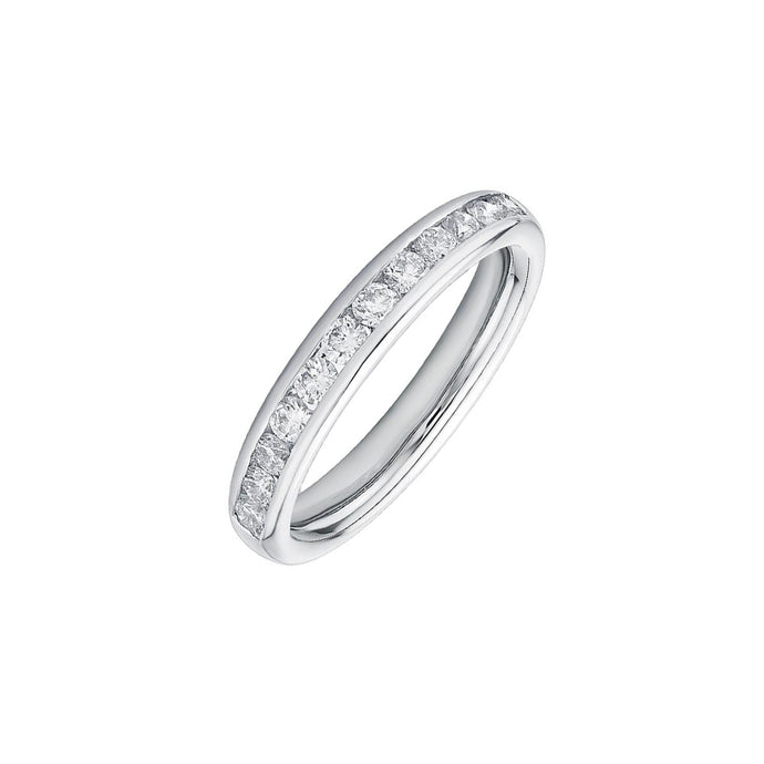 18ct White Gold Diamond Channel Set Half Eternity Band