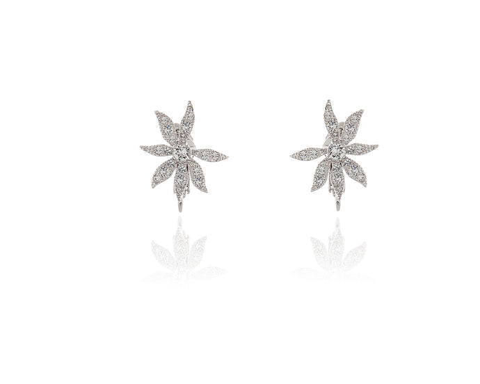 Forget Me Not Silver Clip-on Earrings