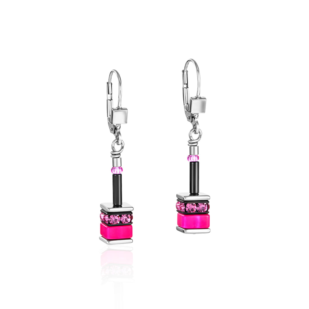 GeoCUBE® Earrings classic Polaris & Rhinestone Multicolour