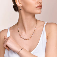 Load image into Gallery viewer, Earrings GeoCUBE® Pink Aventurine Delicate Chain Rose Gold-peach
