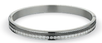 BERING Slim Bangle Silver and Stainless Steel