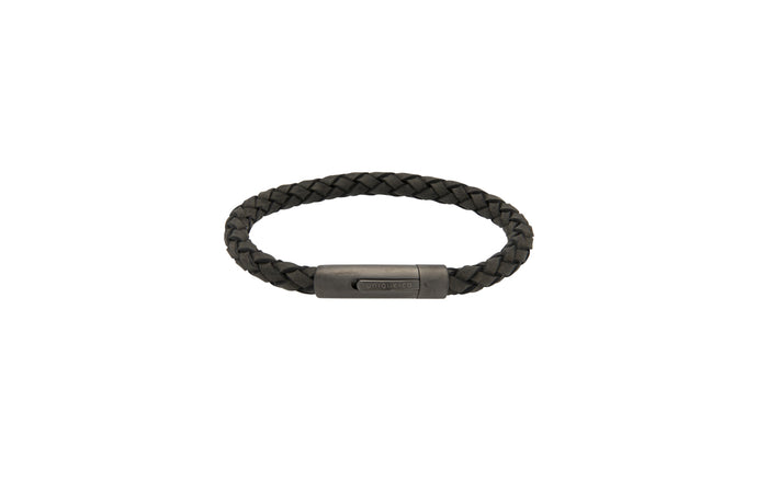 Antique Black Leather Bracelet B425ABL