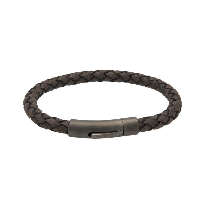 Moroccan Leather Gunmetal Bracelet B425MO