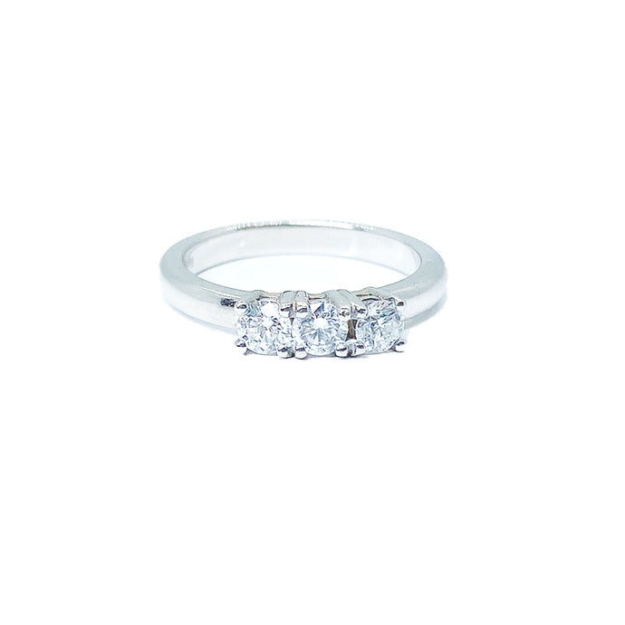 18ct White Gold Diamond Trilogy Ring