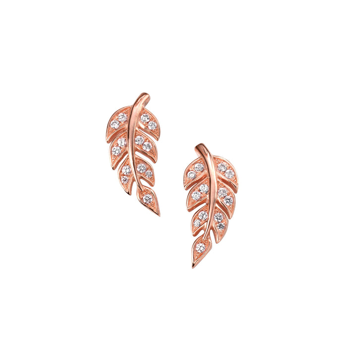 Rose Gold Leaf studs