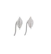 Load image into Gallery viewer, Silver Leaf Hook Earrings
