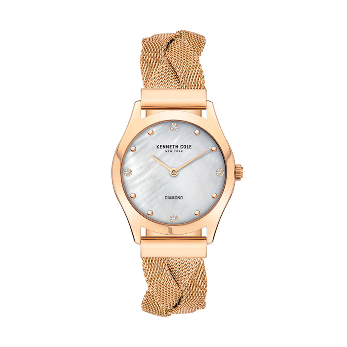 Kenneth Cole Watch | Quartz Rose Gold Ladies Diamond | KCWLG2105702