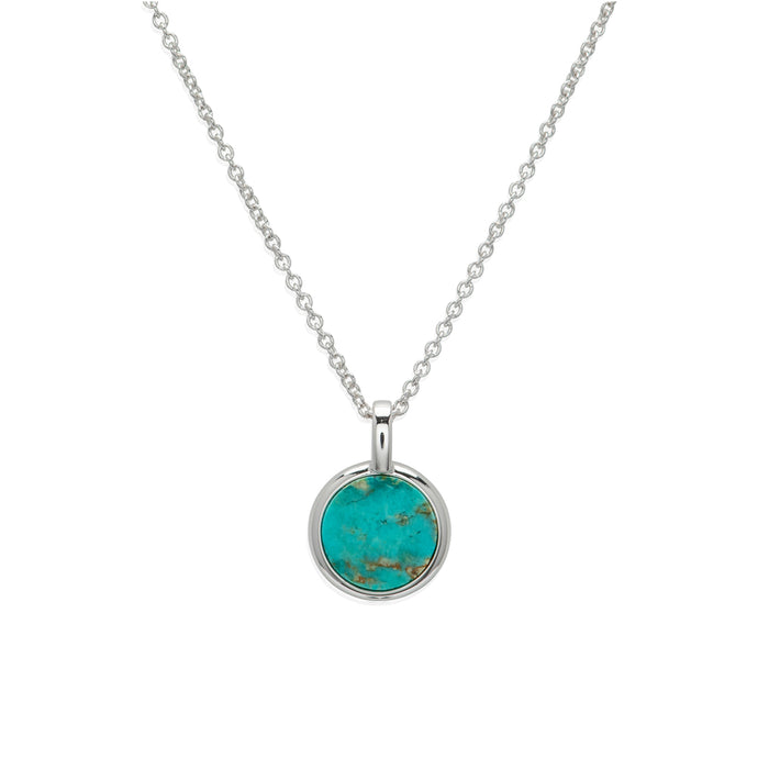 Sterling Silver Turquoise Pendant with Chain MK-854