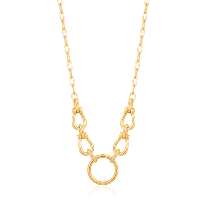 Gold Horseshoe Link Necklace N021-04G