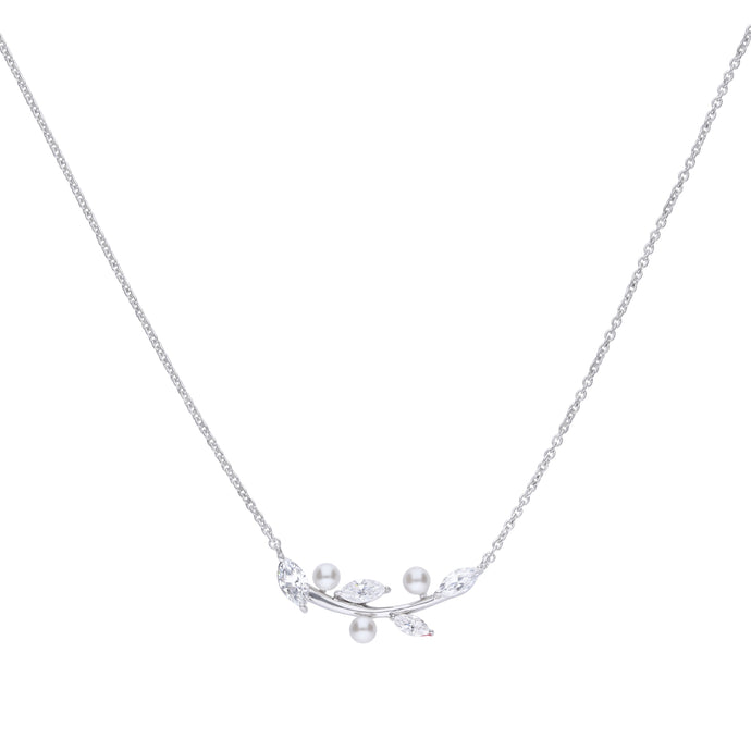 Pearl And Marquise Diamonfire Zirconia Necklace N4416