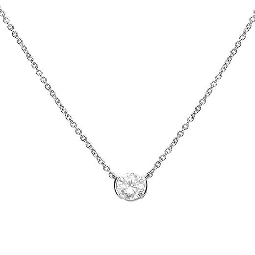 Semi Bezel Set Zirconia Necklace N4466