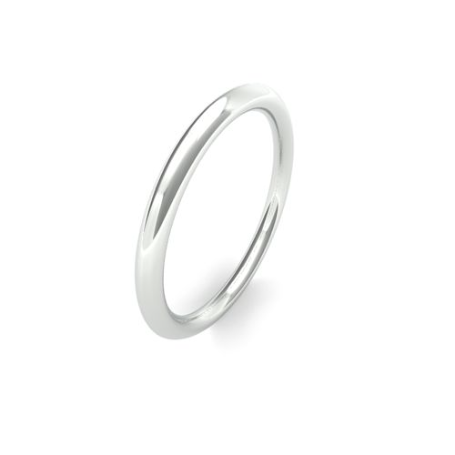 Platinum 2mm Wedding Band | Traditional Court | Medium Weight