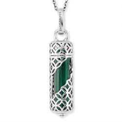 Powerful Stone Malachite Pendant & Chain