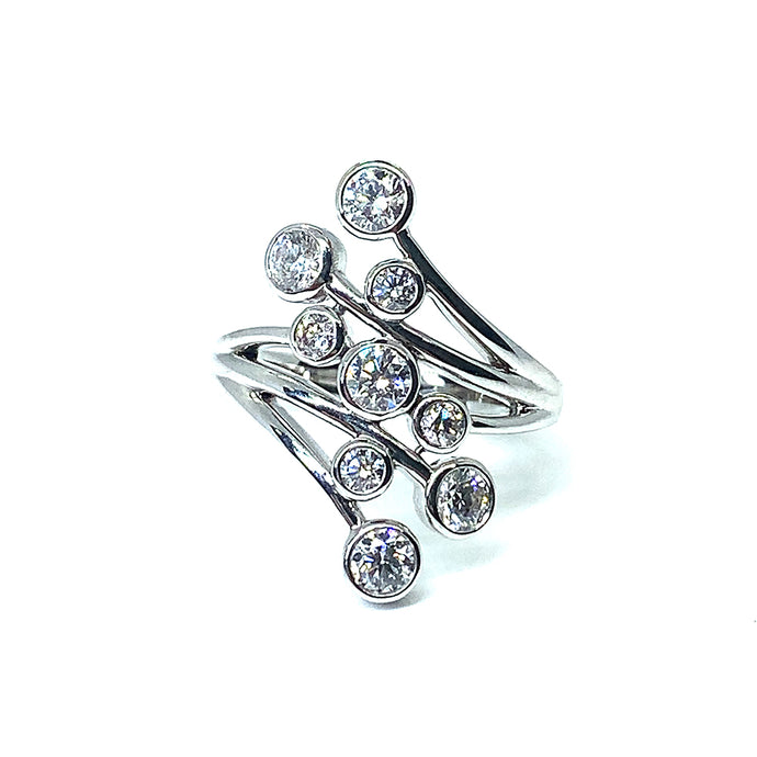 18ct White Gold Diamond Bubble Ring