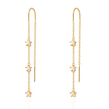 Load image into Gallery viewer, Gold Sparkling Star Threader Earrings
