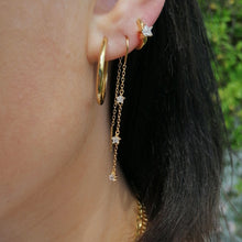 Load image into Gallery viewer, Gold Sparkling Star Threader Earrings
