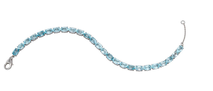 9ct White Gold Sky Blue Topaz Bracelet