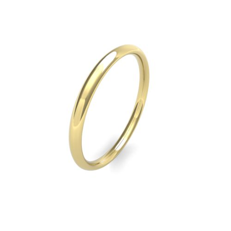 Yellow Gold 2mm Wedding Band | Traditional Court | Medium Weight