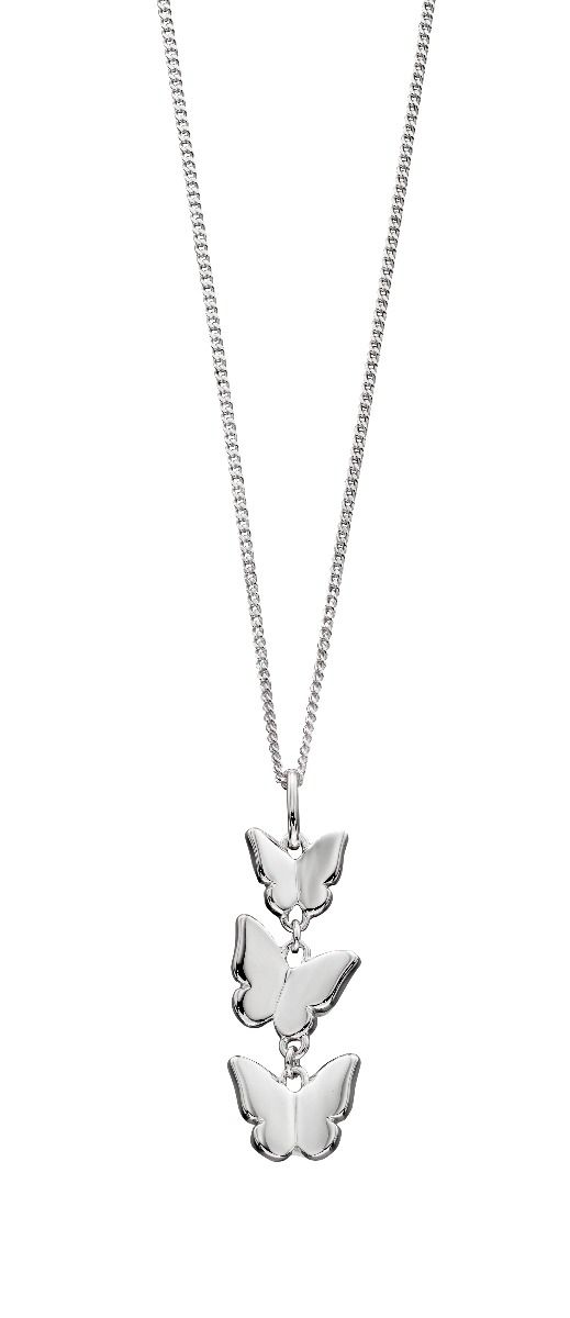 Silver Triple Butterfly Pendant