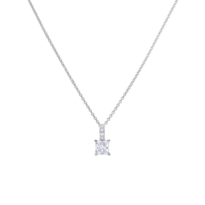 Princess Cut Pendant With Pave Bale P4915